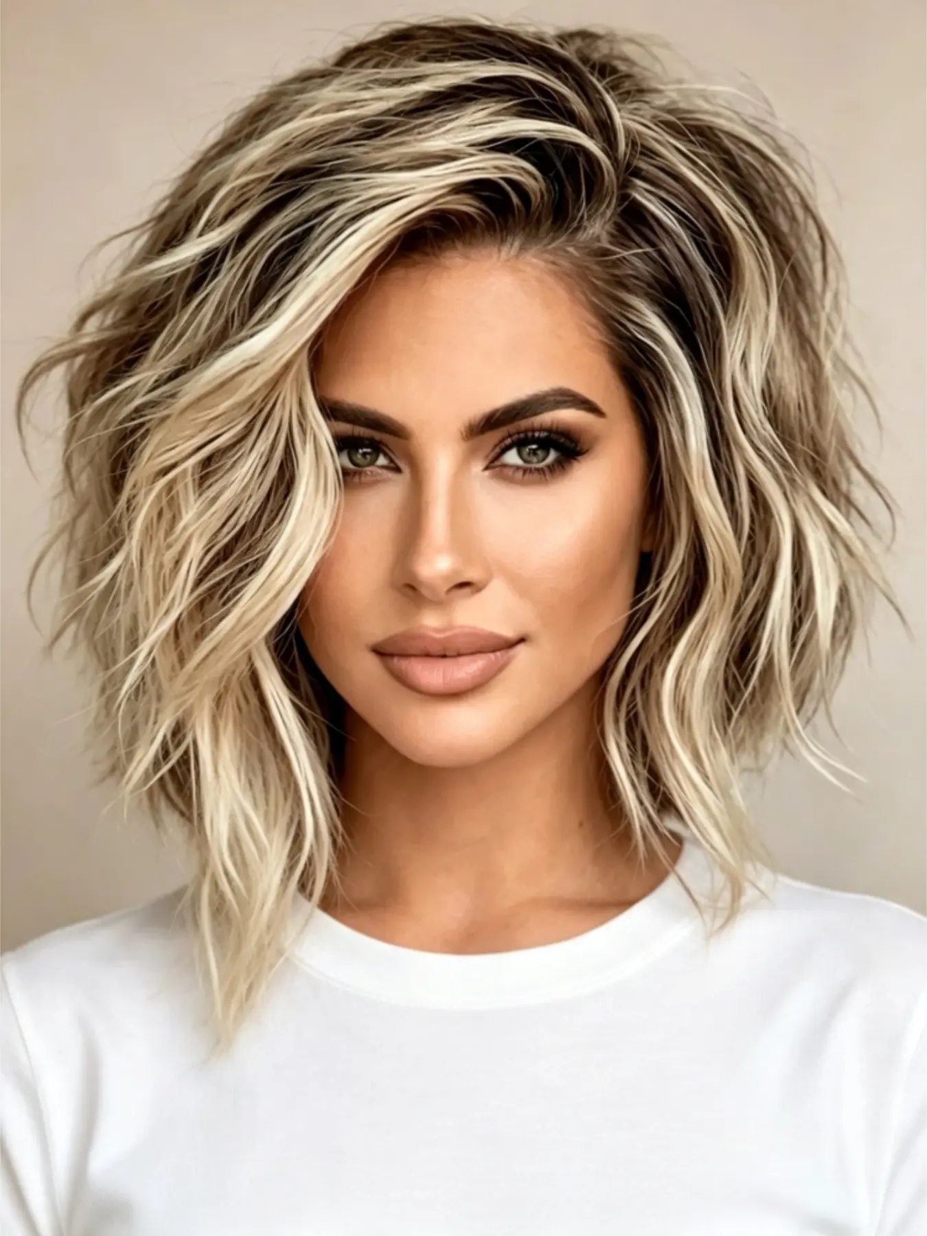 Soft 14-Inch Highlighted Blonde Wig, 13x4 Wavy Density 150, 100% Human Hair, Front Clip Baby Lace, Women's Daily Use