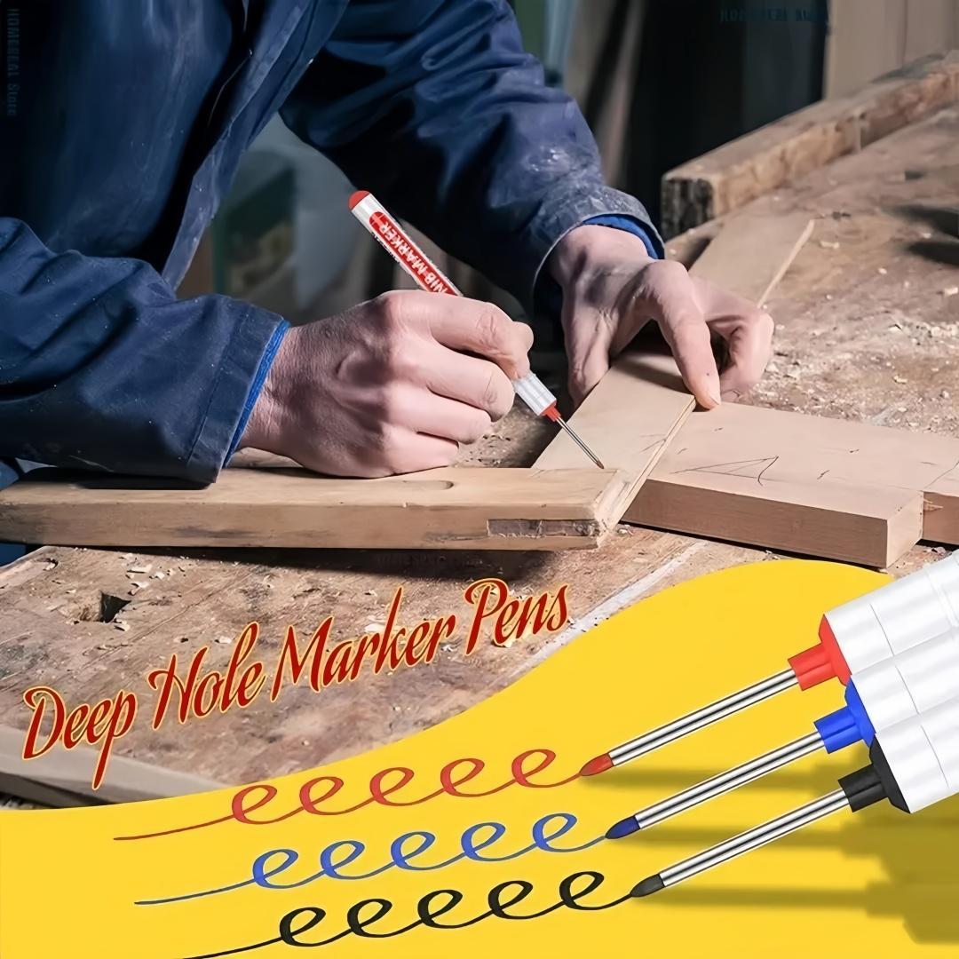 Long Marker Pen, 10 Pcs/Set Waterproof Ink Drawing Markers, Multipurpose Deep Hole Marker Pen for Metal, Ceramic, Glass, Leather and Film, Convenient Quantity