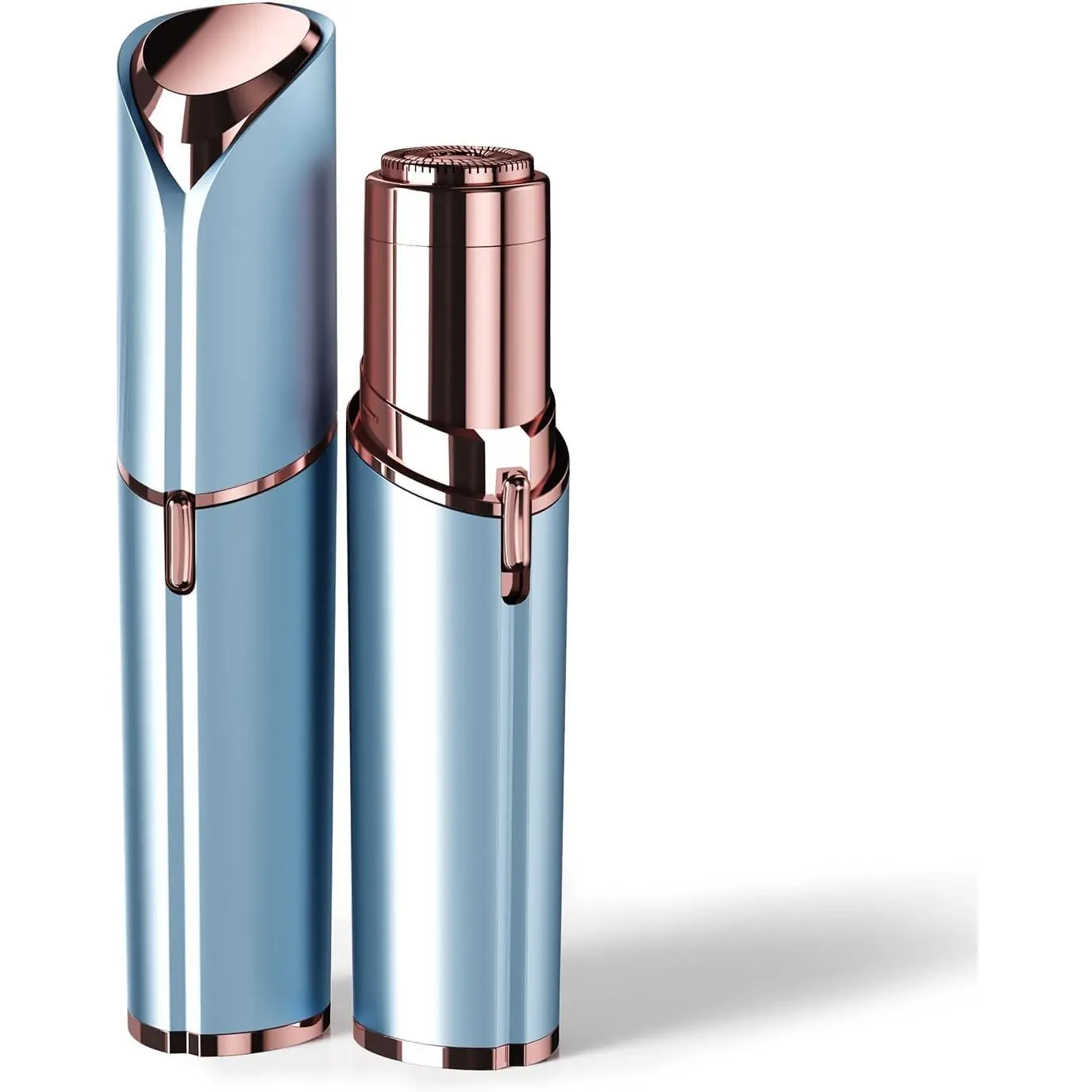 Facial Hair Removal for Women: Electric Face Razor with LED Light - Painless & Instant Results Mini Shaver for Travel Use (Paris Blue)