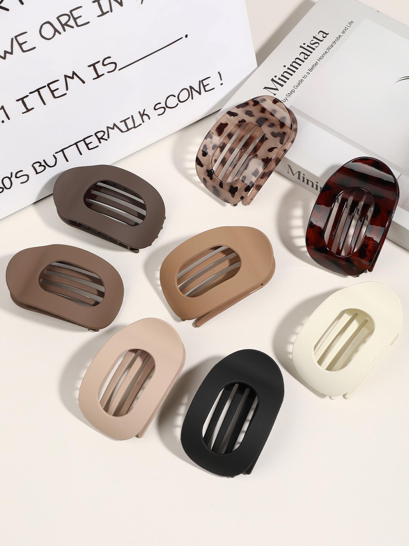 8-piece flat claw clip, matte large duck claw clip, Ponytail claw clip, strong fixing, suitable for women, thick hair, daily and formal occasions, durable, unisex claw clip