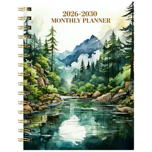 2026-2030 Monthly Planner/Calendar - January 2026 to December 2030, 5-Year Monthly Planner, River Scenery Themed Cover Design Notebook, Yearly Calendar Planning, Monthly Tabs, 60-Month Calendar, 5.5 x 8.3 inches, Thick Paper, Elastic Cover, Durable Double