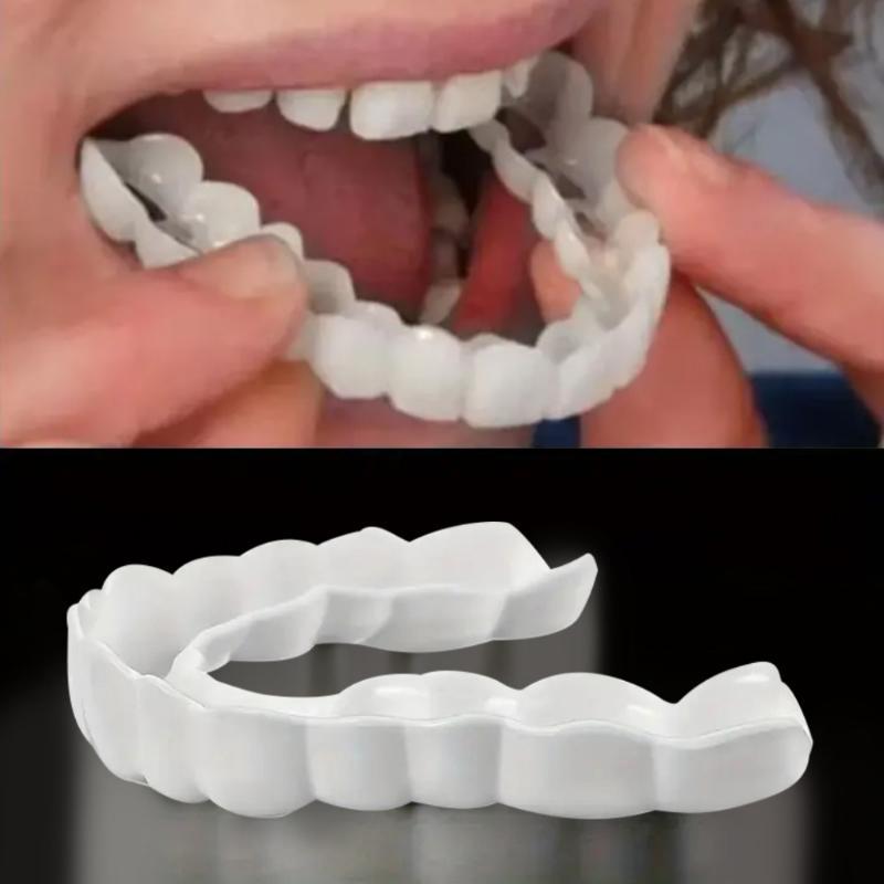 2pcs Flexible White Comfortable Mouth Guards with Upper and Lower Attachments, Unisex Easy-to-Wear Dental Protection Solution for Enhanced Confidence