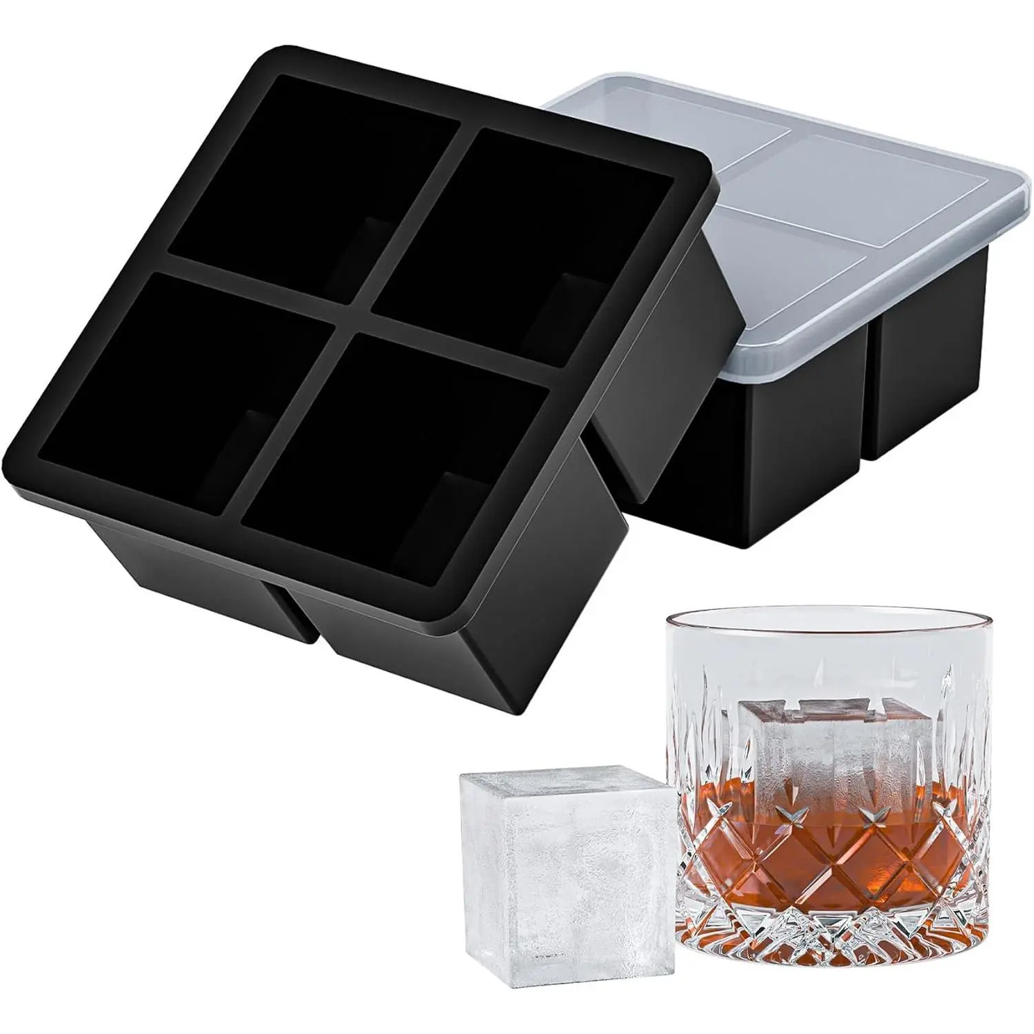 Large  Tray for ,  Trays 2 Pack,Large  Molds with Leak Proof Removable Lid,Square  Tray for  and