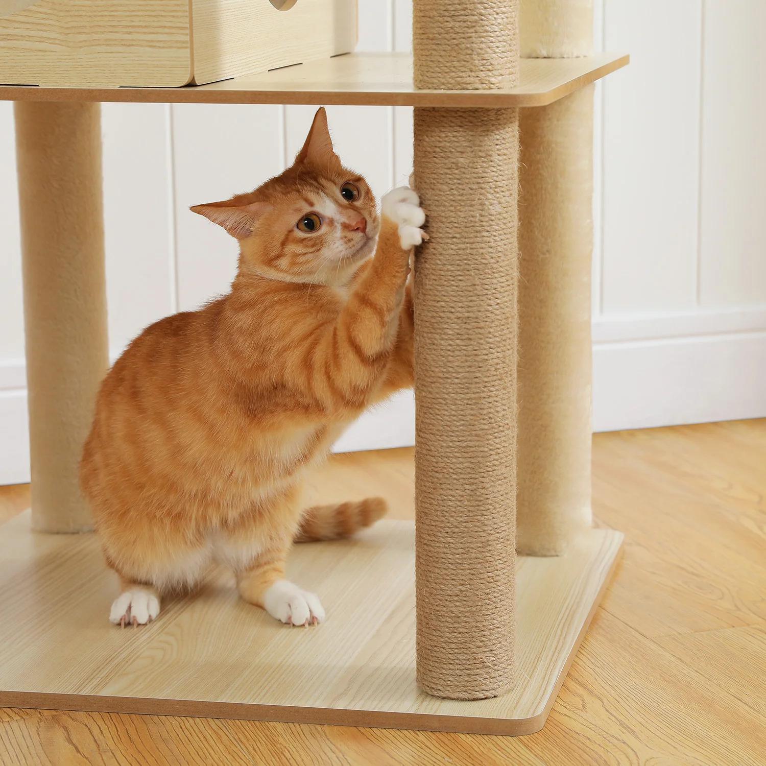 Cat Tree / Tower for Indoor , Cat Condo Cozy Plush House with Hang Ball, Pet Furniture with Scratching Posts cat tree Cat Tree / Tower for Indoor , Cat Condo Cozy Plush House with Hang Ball, Pet Furniture with Scratching Posts cat tree