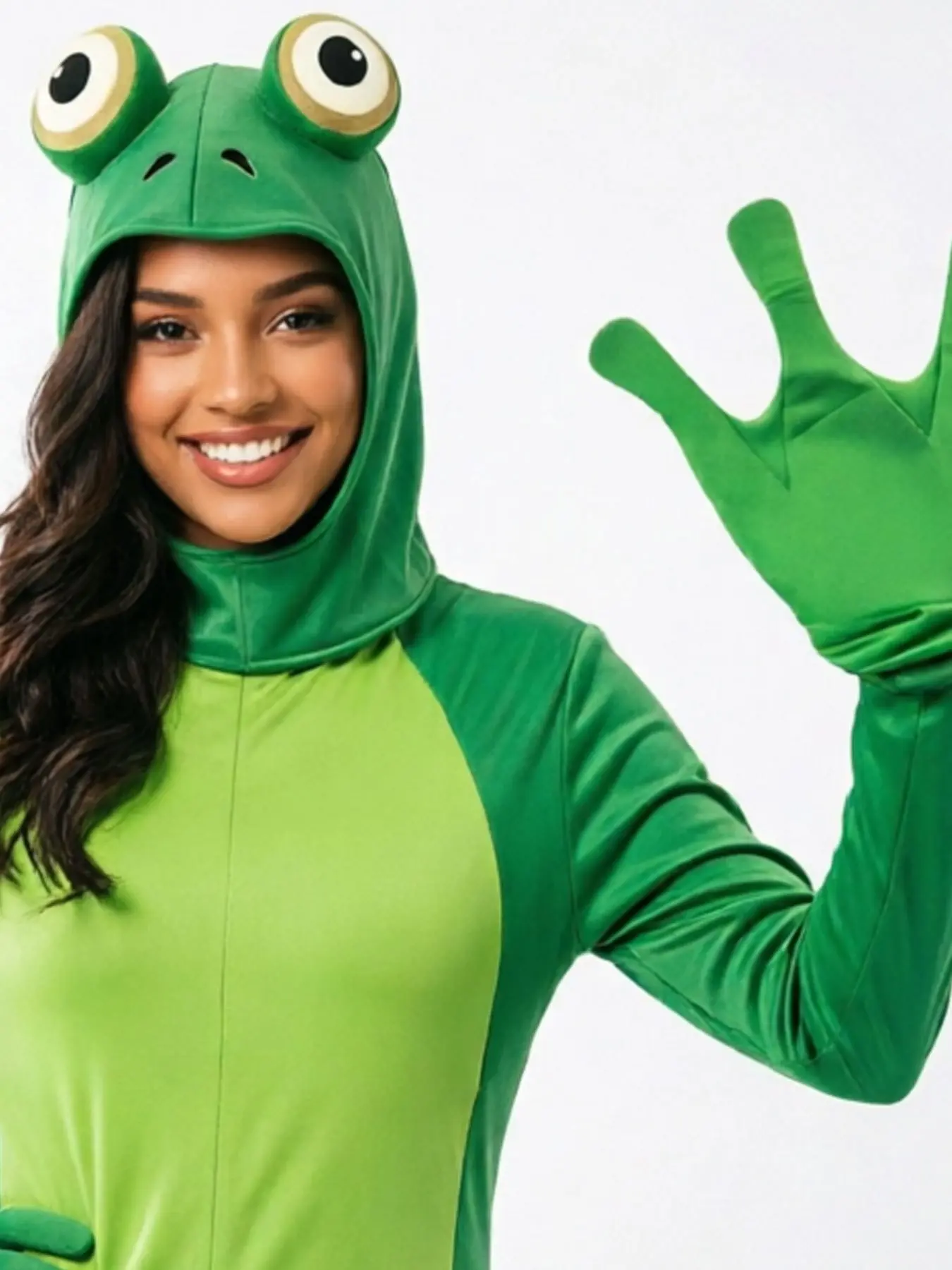 Women Frog Prince Cosplay Jumpsuit Novelty One Piece Outfit For Party Dress Up