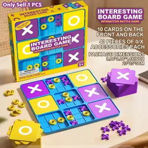 Xo Tic-Tac-Toe Board Early Education Desktop Game, Logic Thinking Training Toy for Kids, Unisex Gift for Christmas, New Year, Birthday