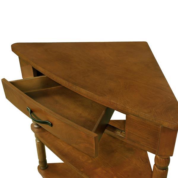 33.8'' Small Triangle Corner Table, Wood Corner Side Table for Small Spaces/ Living Room, 3 Tier End Corner Table with Solid Wood Legs, Brown(High end and high-quality) 33.8'' Small Triangle Corner Table, Wood Corner Side Table for Small Spaces/ Living Room, 3 Tier End Corner Table with Solid Wood Legs, Brown(High end and high-quality)