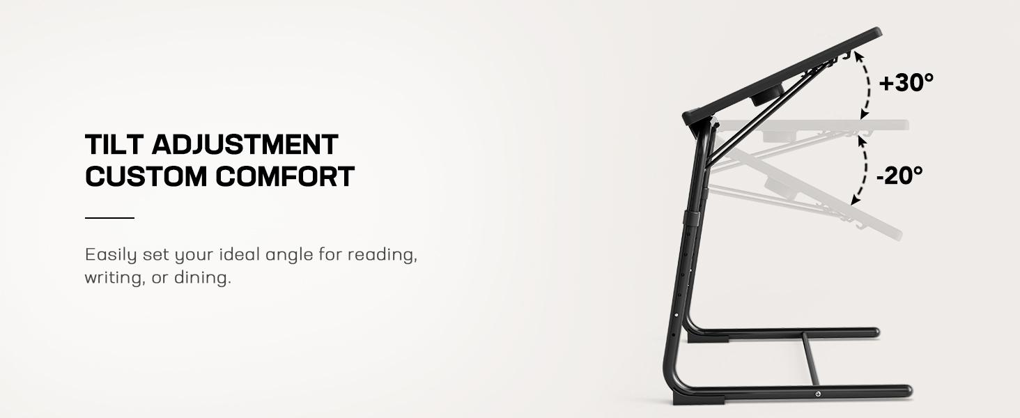 TV Tray - TV Table, Folding Table Trays, with Height & 3 Tilt Angle, TV Tray Table with Cup Holder, Dinner Tray for Eating on Couch, Laptop, Bed & Couch