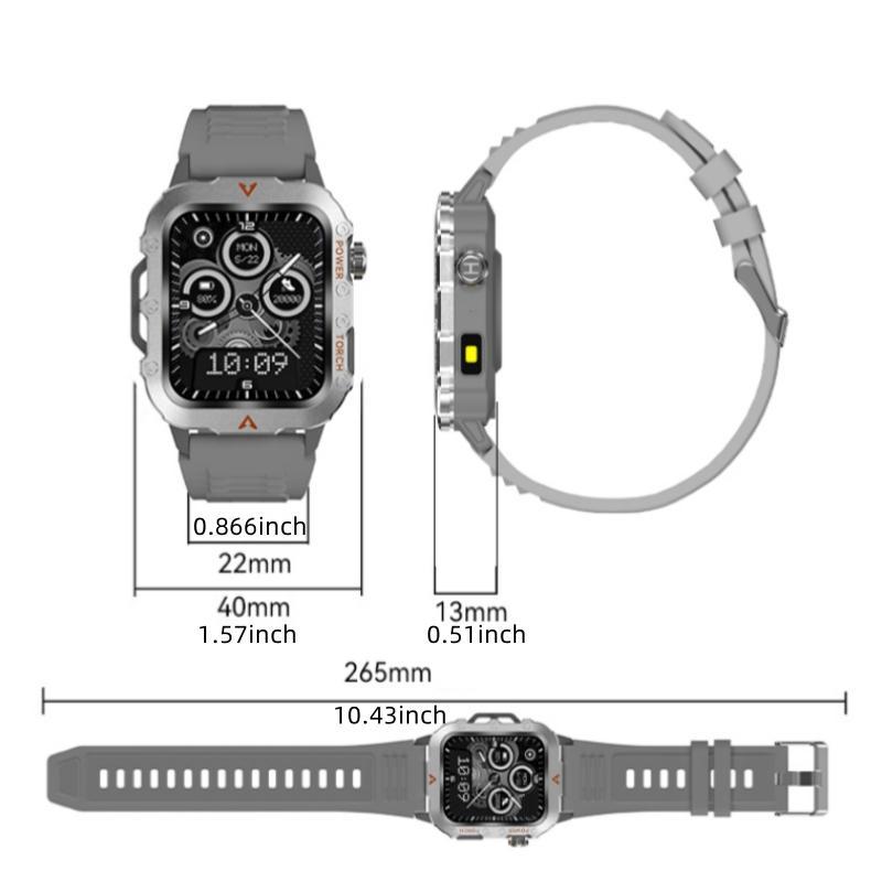 Multifunctional Smart Watch, Fashion Digital Watch with LED Flashlight, Sports Watch with Wireless Call & Weather Forcast for iOS & Android, Wearable