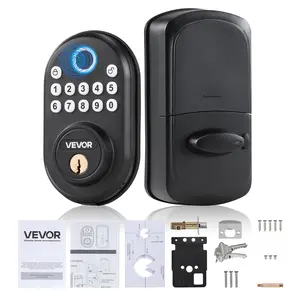 【DealsForYouDays】VEVOR Fingerprint Door Lock, with Fingerprint/Keypad Code/Key, One-Time and Anti-Peeking Password, Silent Mode, Constant Unlock Mode, Aluminum Alloy Panel, Electronic Keypad Deadbolt for Entry Doors