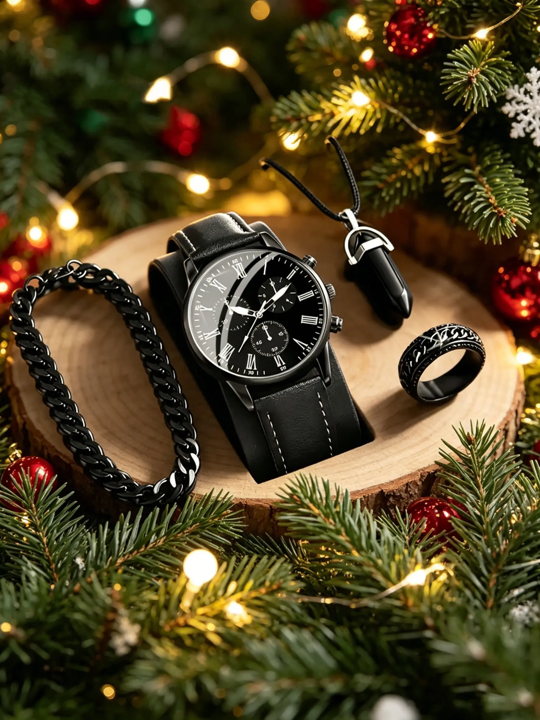 4pcs Casual Fashion Men's Watch Set, Business Style Quartz Watches, Perfect Gift for Thanksgiving, Christmas, Father's Day, Valentine's Day