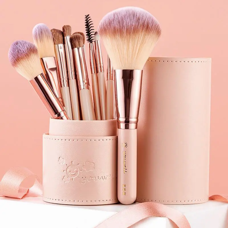 12-piece makeup brush set with case, ultra-soft eye shadow brushes, complete collection for beginners, Essential Brushes (trendy soft bristle brushes popular among young users).