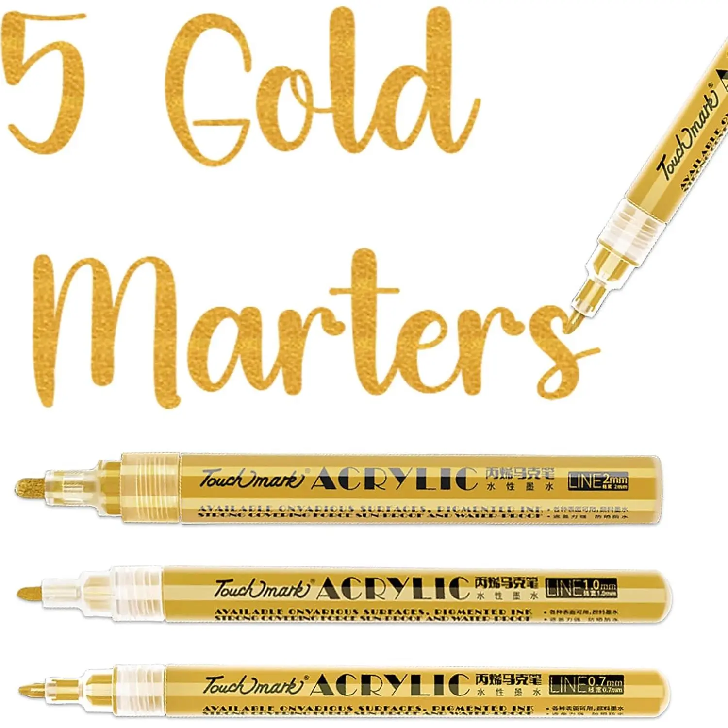 3 count 3 Size Ultra Fine Tip  Marker Pens, DIY Crafts, Party, Holiday | 0.7MM/1MM/2MM, Safe Material,  & Fade-Resistant, Black Paper, , Stone, Glass, Cloth, metal, pottery, plastic