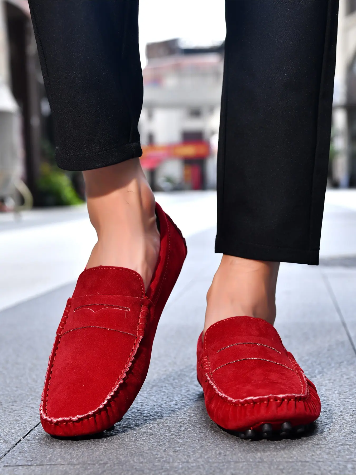 Men's Slip-On Driving Shoes, Size 38-50, Breathable Soft Leather, Durable Stitching, Lightweight Comfort, Casual Daily Wear