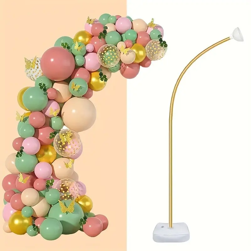 8.5FT Balloon Arch Set, Flexible Half-Arch Balloon Stand with Base, Gold Balloon Arch Frame, Balloon Arches Decorations, Suitable for Weddings, Birthday Celebrations, Yards, Lawn and Family Christmas Decorative Backgrounds
