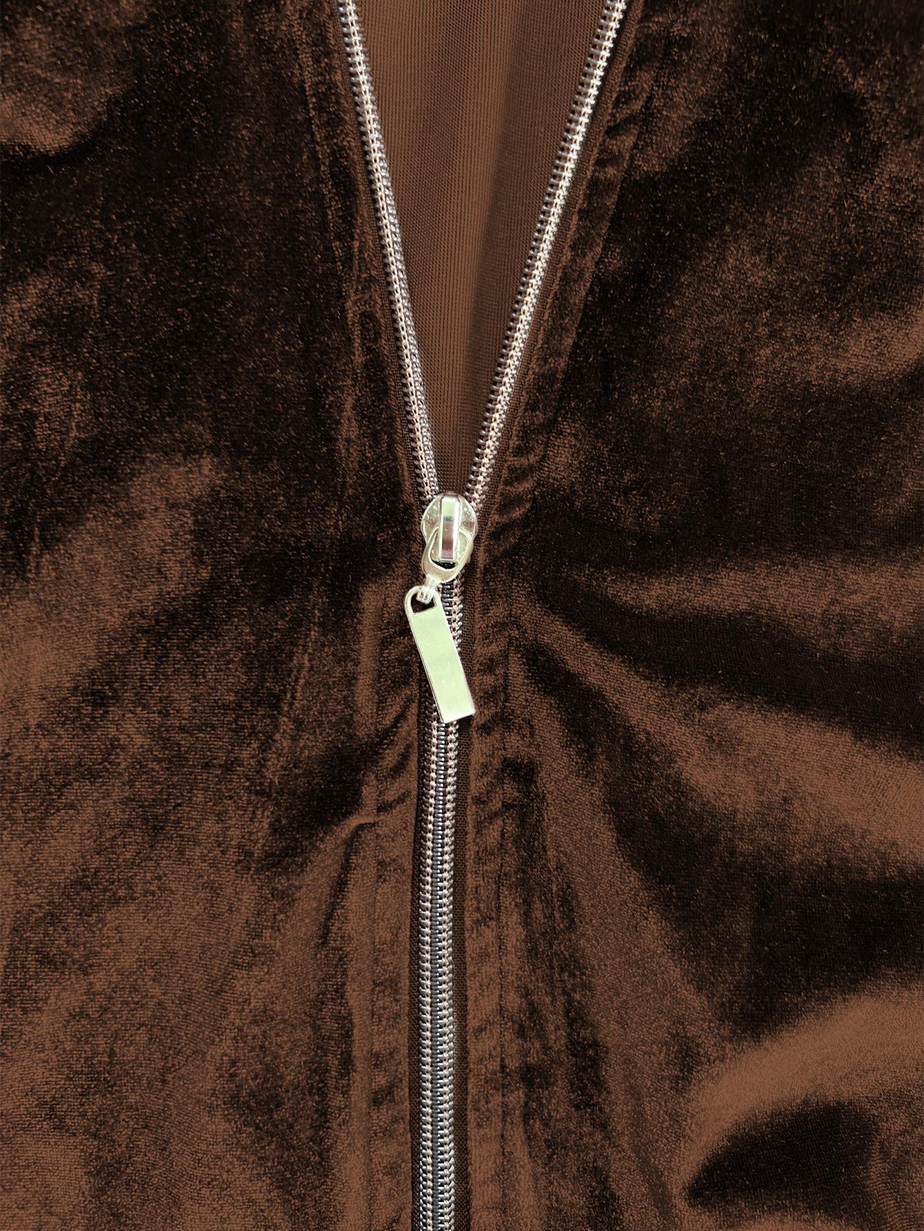 Joyfunear Women's Velvet Tracksuit Set: Hooded Zip-Up Jacket + Jogger Pants