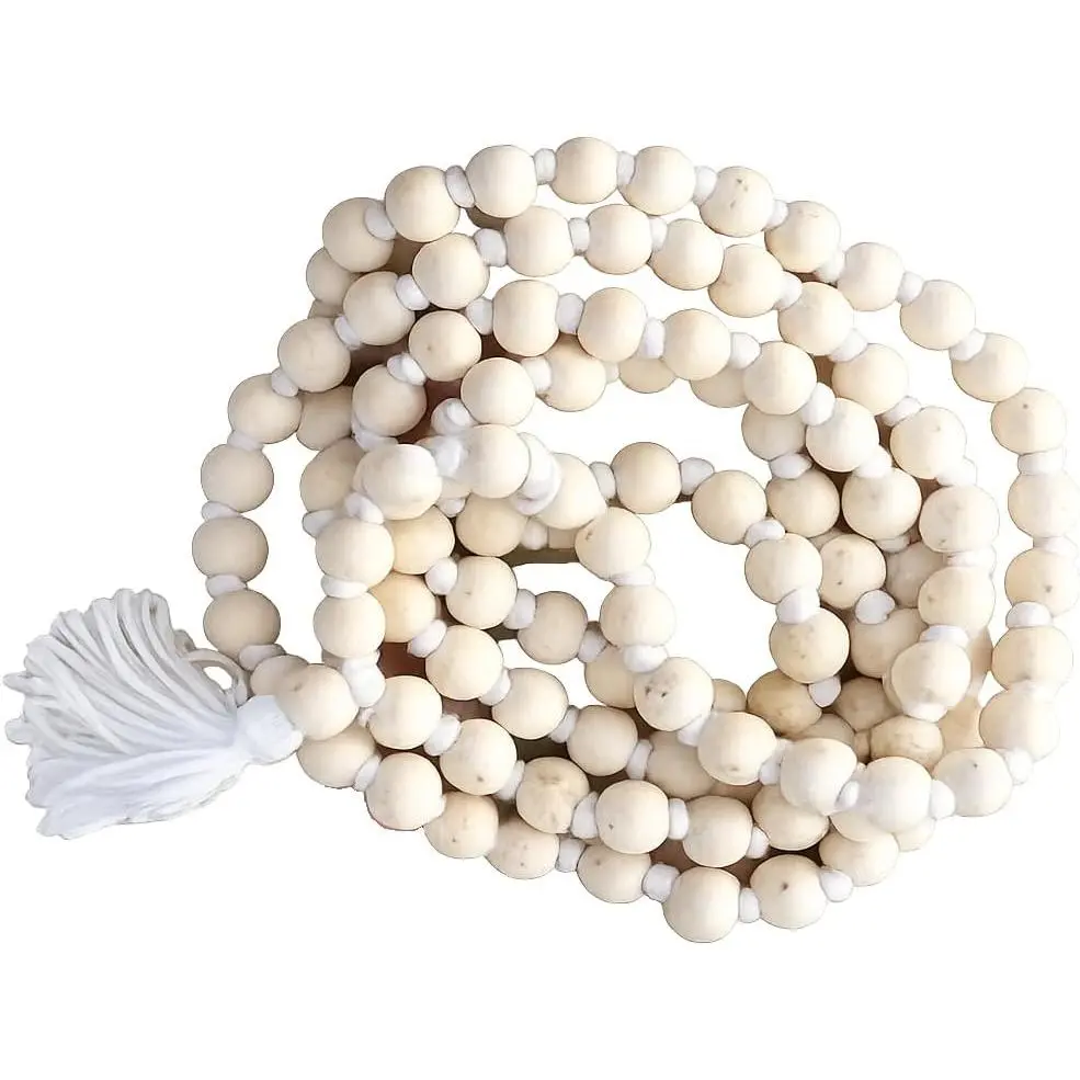 8MM TULSI HOLY BASIL PRAYER BEADS JAPA MALA NECKLACE HAND KNOTTED