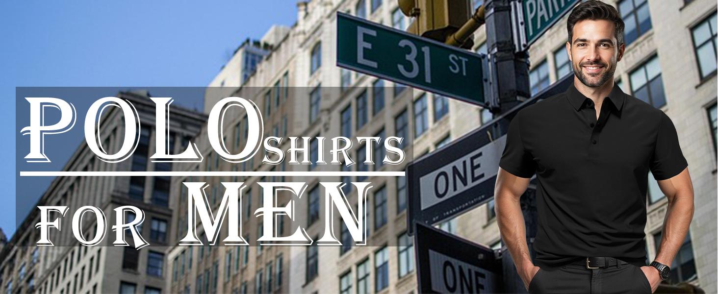Polo Shirts for Men: Quick Dry Moisture Wicking High Elasticity Convenient Slim Fit Polo Runs Small Order One Size Up