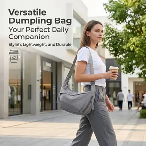 Women's Nylon Hobo Crossbody Bag, Large Capacity Casual Dumpling Shoulder Purse with Adjustable Strap, Multi-Zipper Pocket Everyday Crossbody Handbag for Daily Travel, Available in Multiple Colors