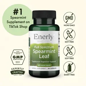 Organic Spearmint Leaf 400mg 60 Capsules Full Spectrum Digestive Health Natural Herbal Supplement