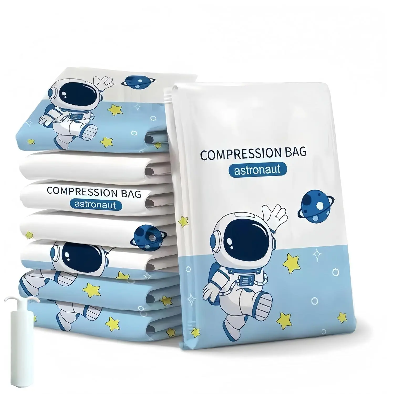 Vacuum Bags for Clothing & Bedding - Saver Sets with Air Pump, Pack of 8, Travel & Closet Organizer, Suit & Jacket, Luggage Saver