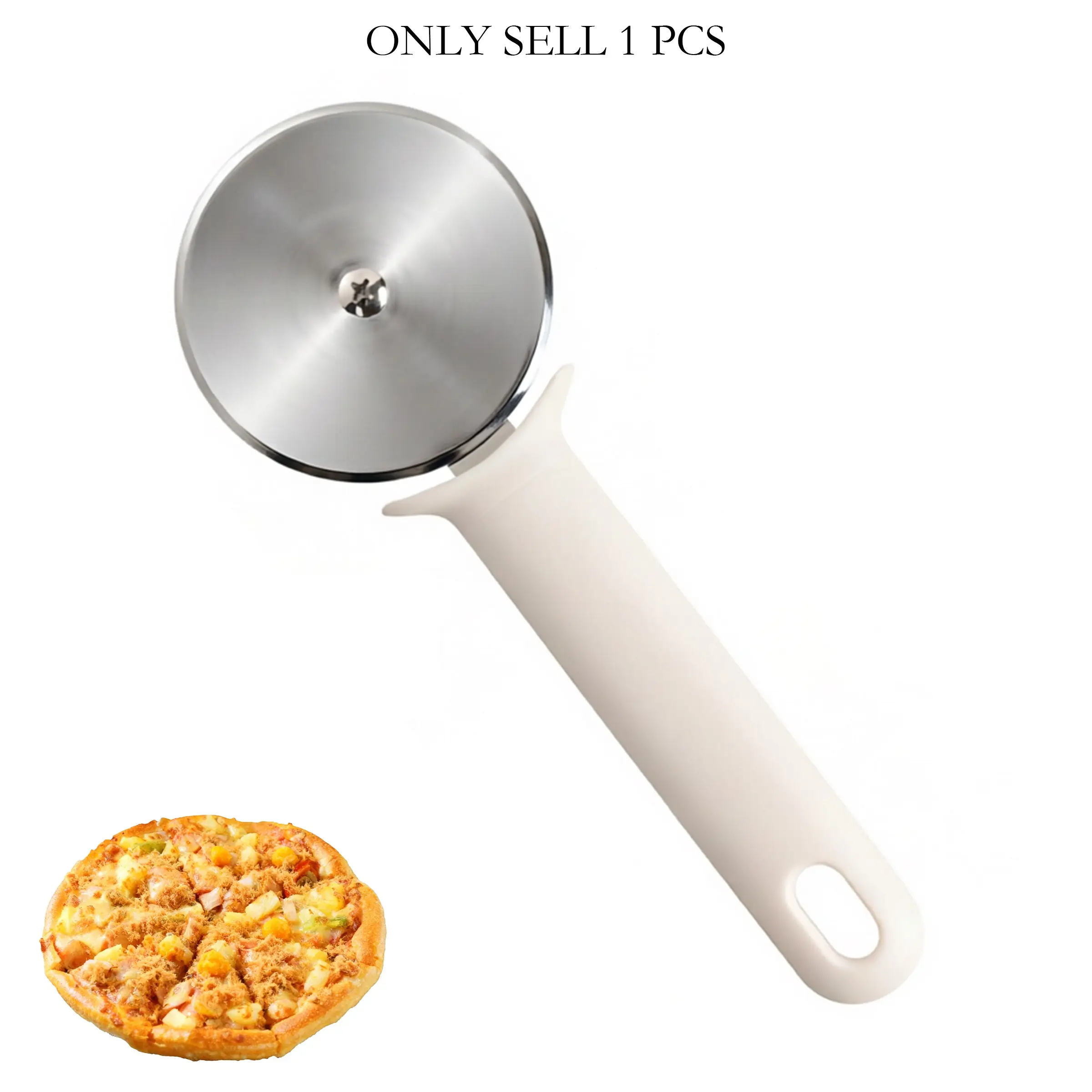 PP Handle 360-Degree Rolling Pizza Wheel Knife, Corn Pancake Cutter, Pie Cutting Knife, Round Roller Knife, Kitchen Tool