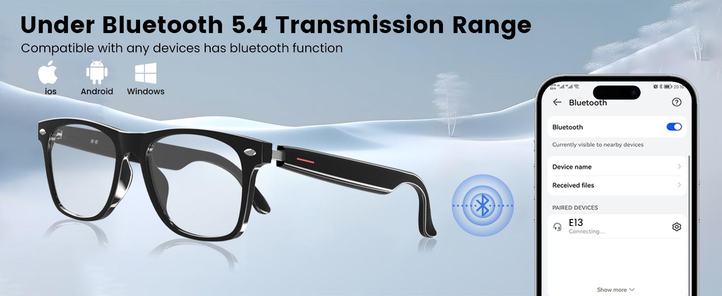 Glasses Bluetooth Audio Glasses for Men Women with Dual Stereo Speakers, Open Ear Music &HD Calling