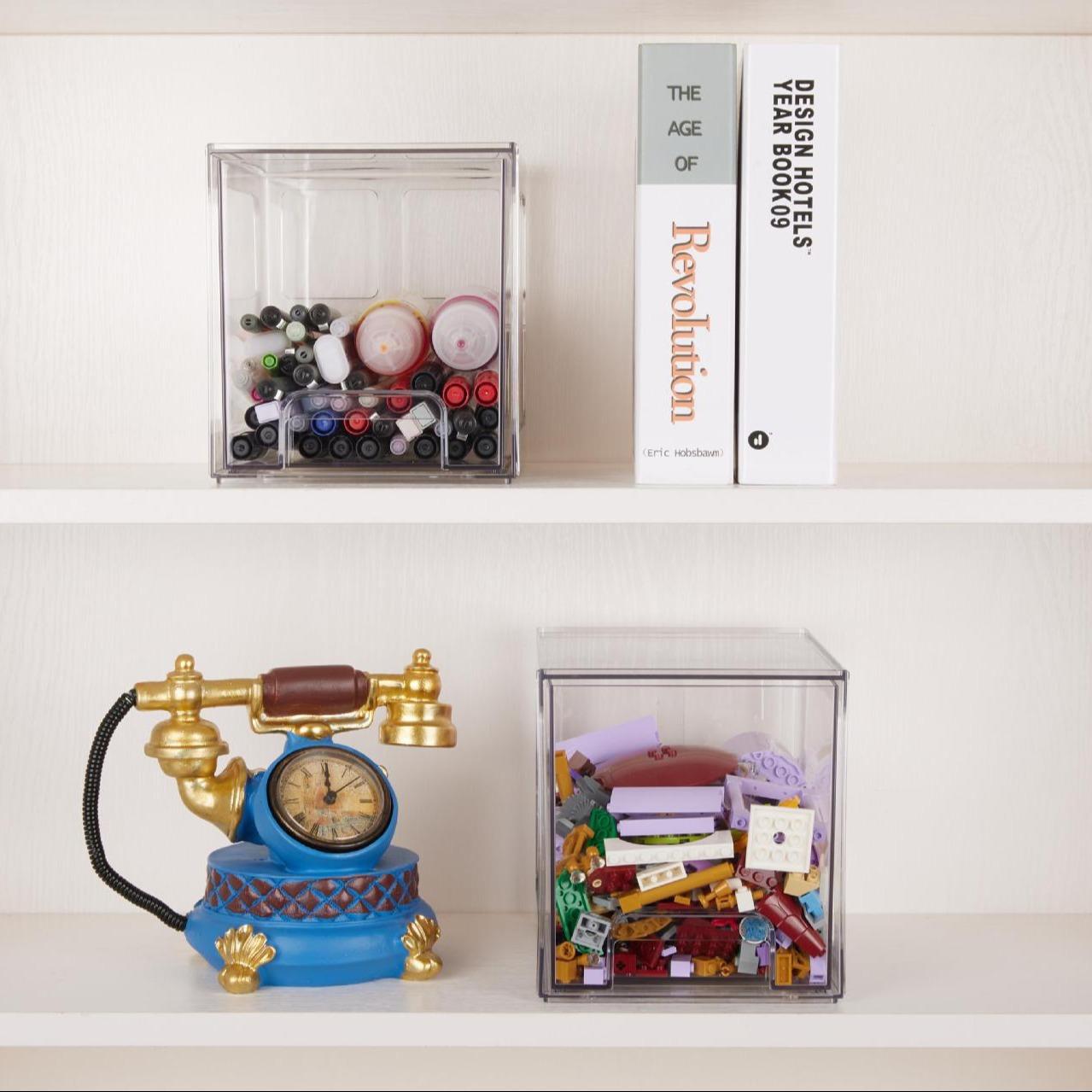 Clear Makeup Storage Box, Dustproof Stackable Makeup Organizer, Multi-layer Cosmetic Storage Box, Home Organizer for Bathroom, Kitchen, Bedroom