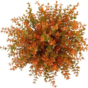 24pcs UV Resistant Artificial Eucalyptus Stems, Fade Resistant Outdoor Fall Leaves Decor, No Maintenance Fake Autumn Foliage