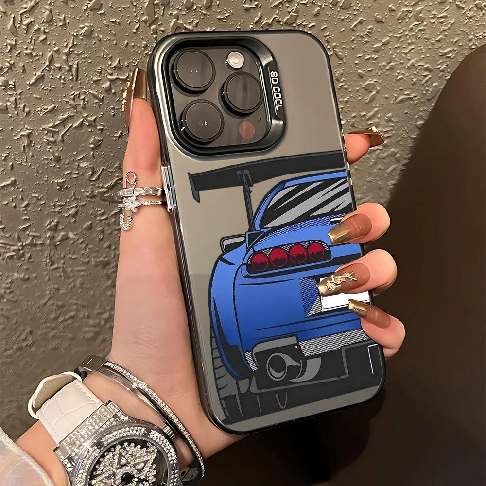 Cool JDM Sports Car Phone Case For iPhone 17 16e 16 15 14 13 12 11 mini Pro Max X XR 8 7 Air Plus Anti Fall Matte Back Cover