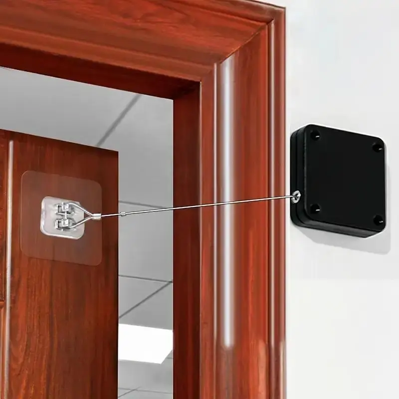 Yitape Automatic Door Closer, No Drilling, Strong Steel Cable, Silent Smooth Operation, Ideal for Wooden Doors, Sliding Doors, Office Safety