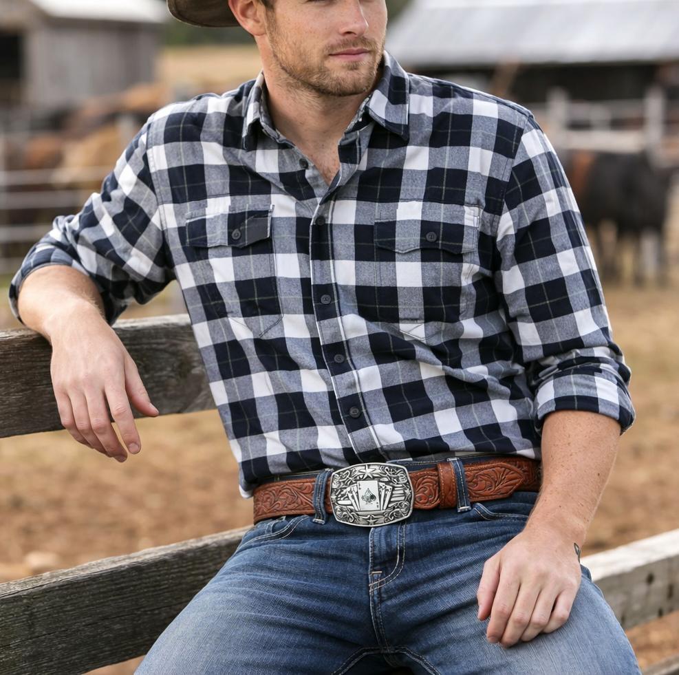 Western Belt Buckle for Men & Women, Vintage Cowboy Cowgirl Rodeo Buckle, Texas Longhorn Bull Goat Poker Horse Design, Retro Oval Metal Belt Buckle for Jeans, Country Western Fashion Accessory Gift