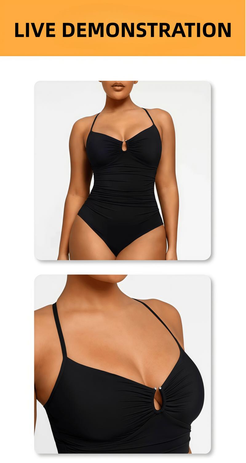 1 PC Women's Swimsuit U-Ring Cut Out Slimming Swimwear One Piece Tummy Tucking Bathing Suit,Plus Size Swimsuit for Women,Soft Simple Comfy