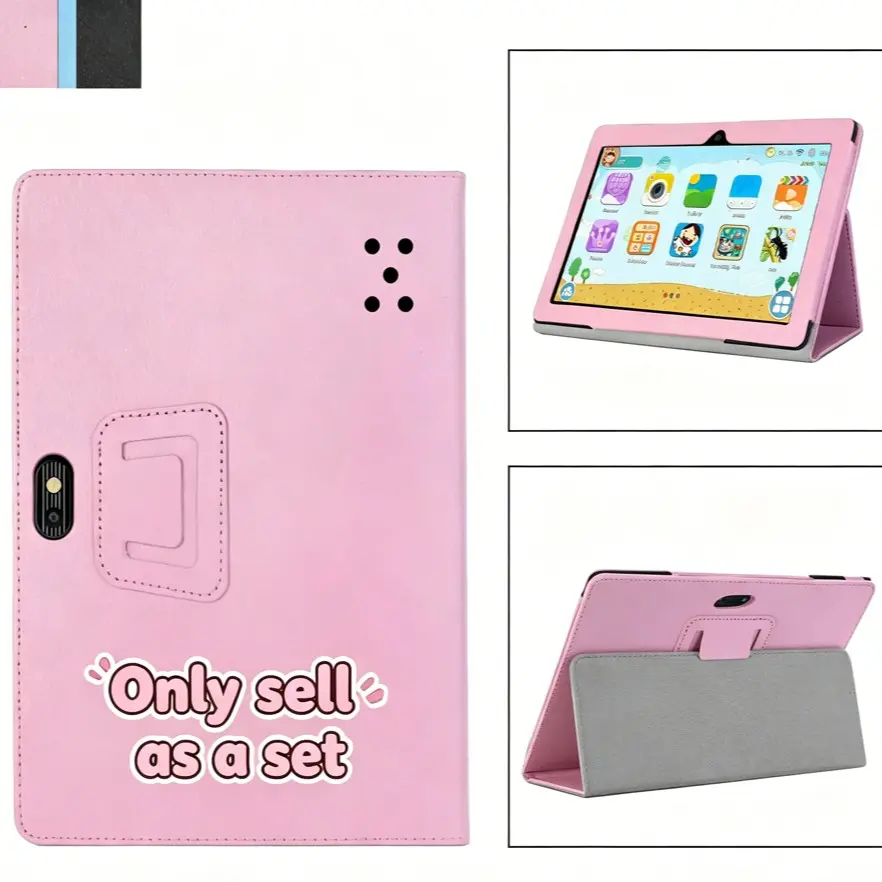 Portable Kids Toddler Tablet Android, 7-Inch HD Screen, 2 Cameras, Parental Lock, Silicone Protection, USB Power Supply, Educational Toy, Rechargeable Learning Tablet