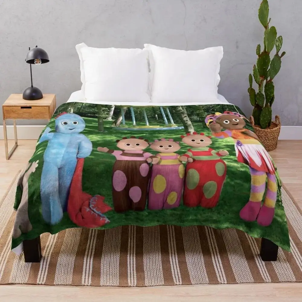In the Night Garden Flannel Blanket – Soft Cozy Thicken Throw Blanket for Sofa, Bed, and Home Decor