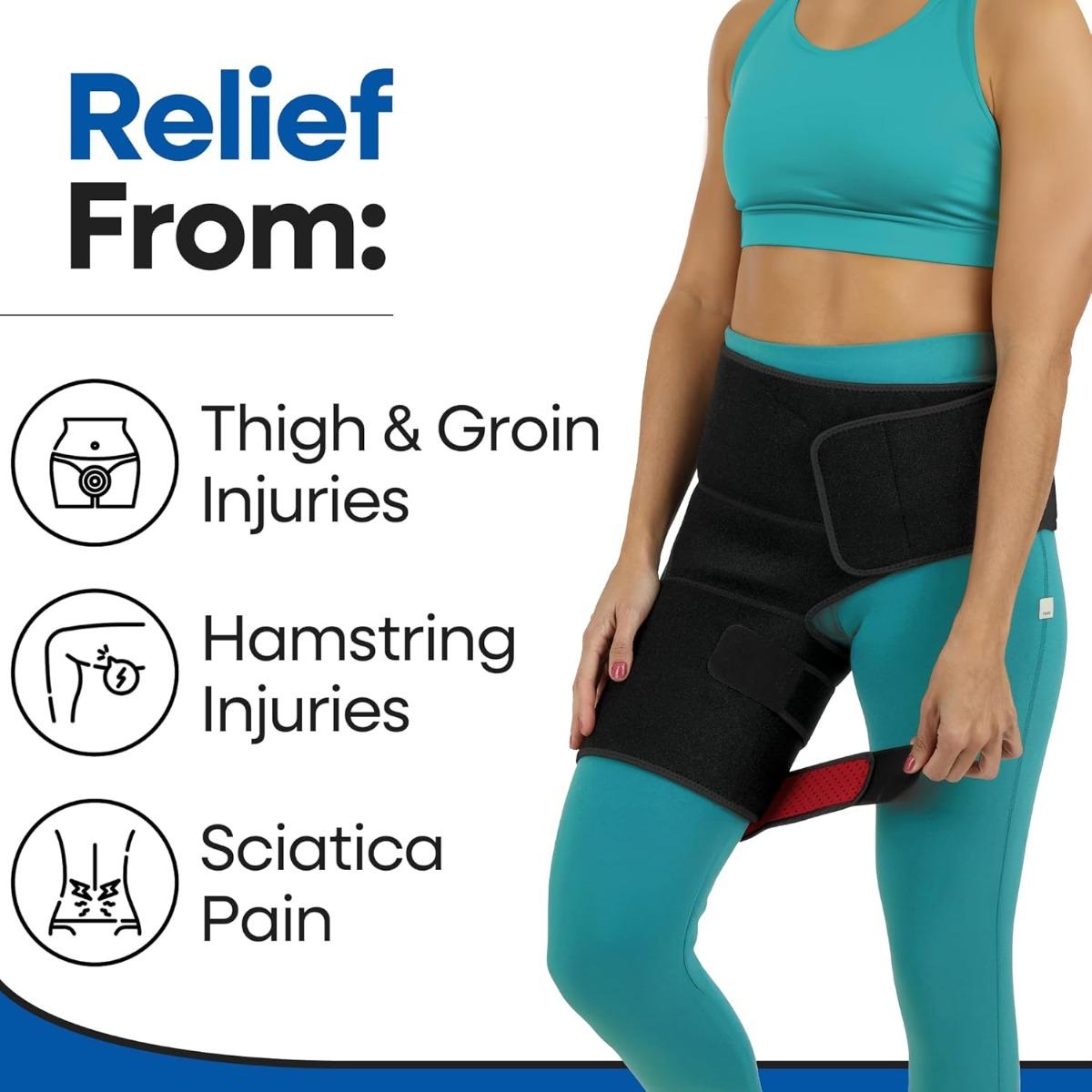 Hip Brace for Sciatica Relief - Compression Support Sleeve, Suitable for Thigh Injuries, Groin Muscle Strains, Hip Flexor Strains, Sacroiliac Joint Pain, and Sciatica - Unisex.