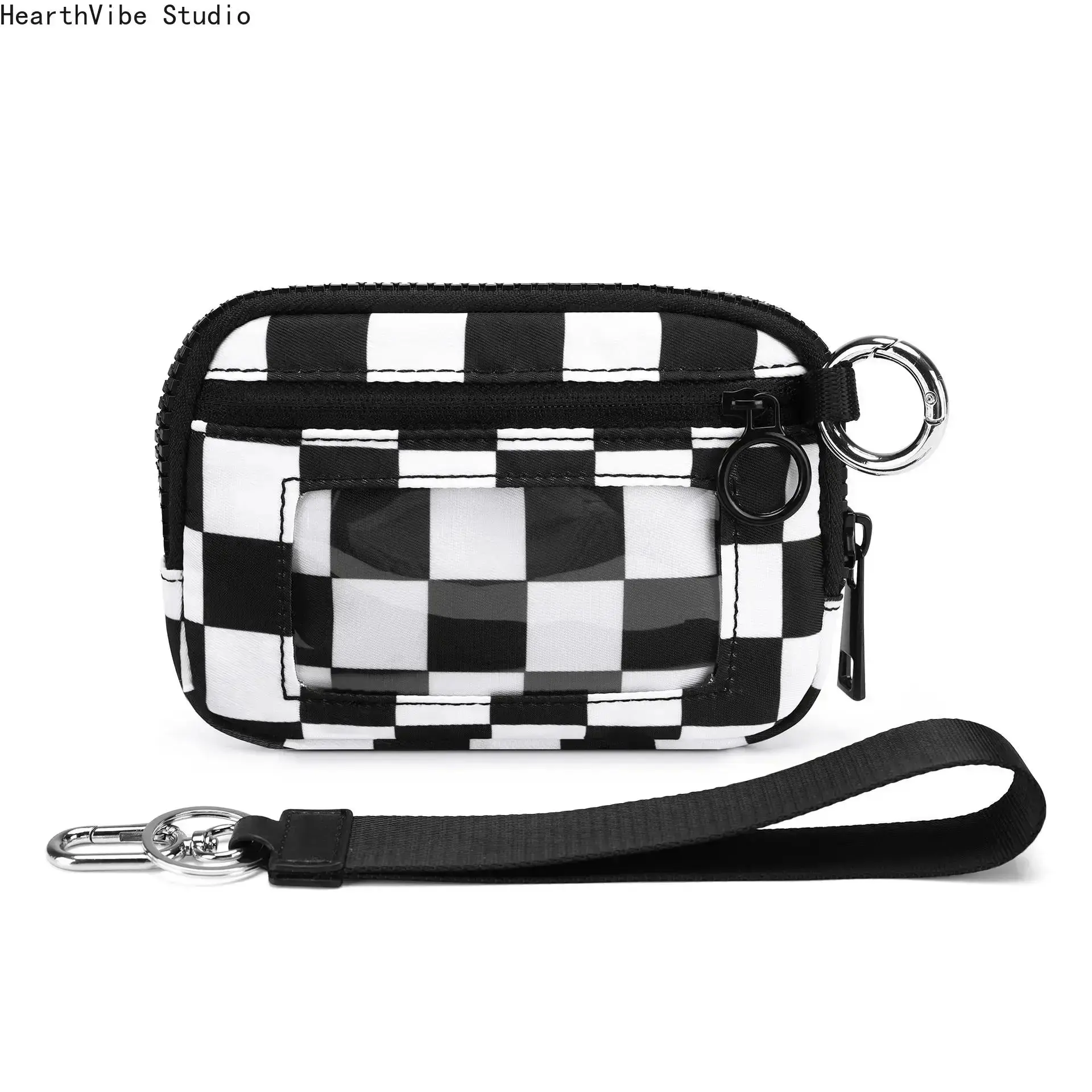 Women's Luxury Nylon Black Zipper Wristlet Wallet - Anti-Theft RFID Blocking Pouch, Folding Card Holder, Coin Purse, Portable All-Seasons Outdoor Gym Wrist Bag for Mother’s Day Gift & Everyday Use, Black Wristlet