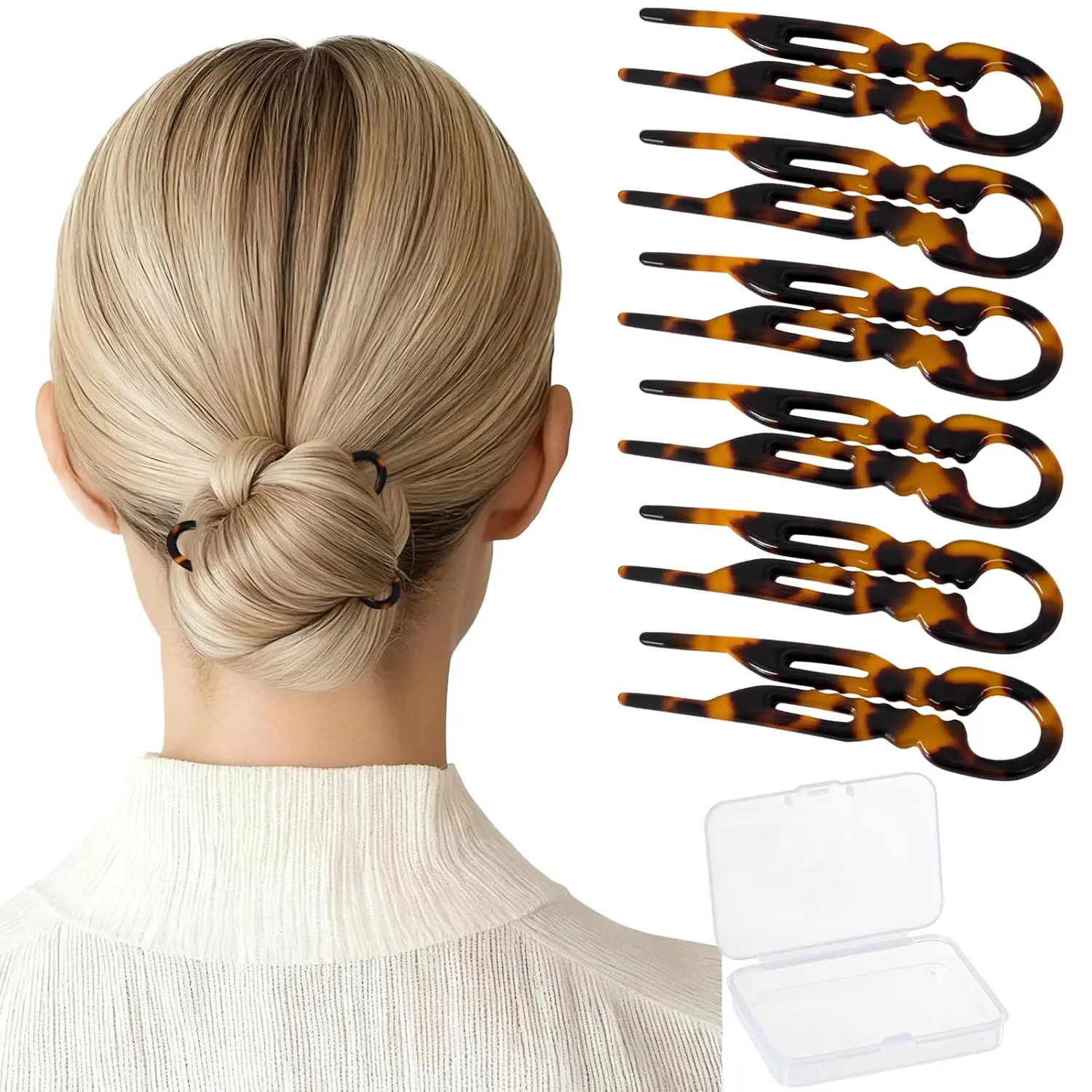 6 PCS 2.83 in Small French Hair Pins for Women, Prestige Hair Pins for All Hair, Curved Shape for Better Head Fit Hair Accessories, Serrated Anti-Slip Design Hairpins