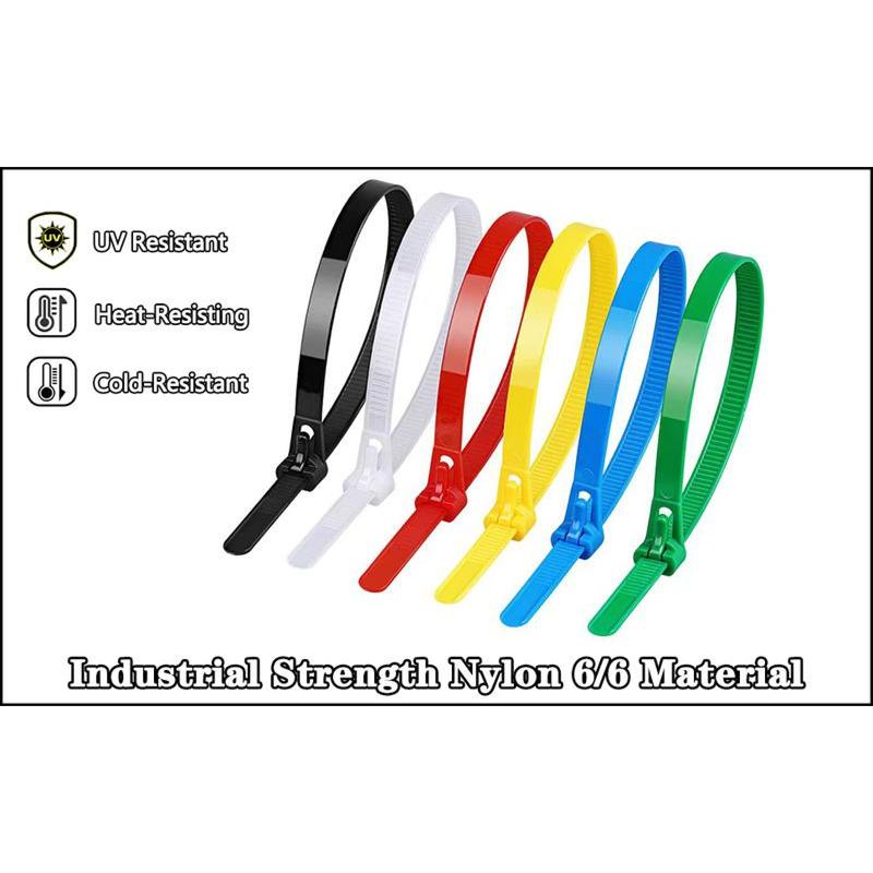 100pcs Reusable Colored Zip Ties – Heavy Duty Cable Ties, 50 Lbs Tensile Strength, Self-Locking, Premium Nylon for Indoor & Outdoor Use, Multipurpose Cable Management. 100pcs Reusable Colored Zip Ties – Heavy Duty Cable Ties, 50 Lbs Tensile Strength, Self-Locking, Premium Nylon for Indoor & Outdoor Use, Multipurpose Cable Management.
