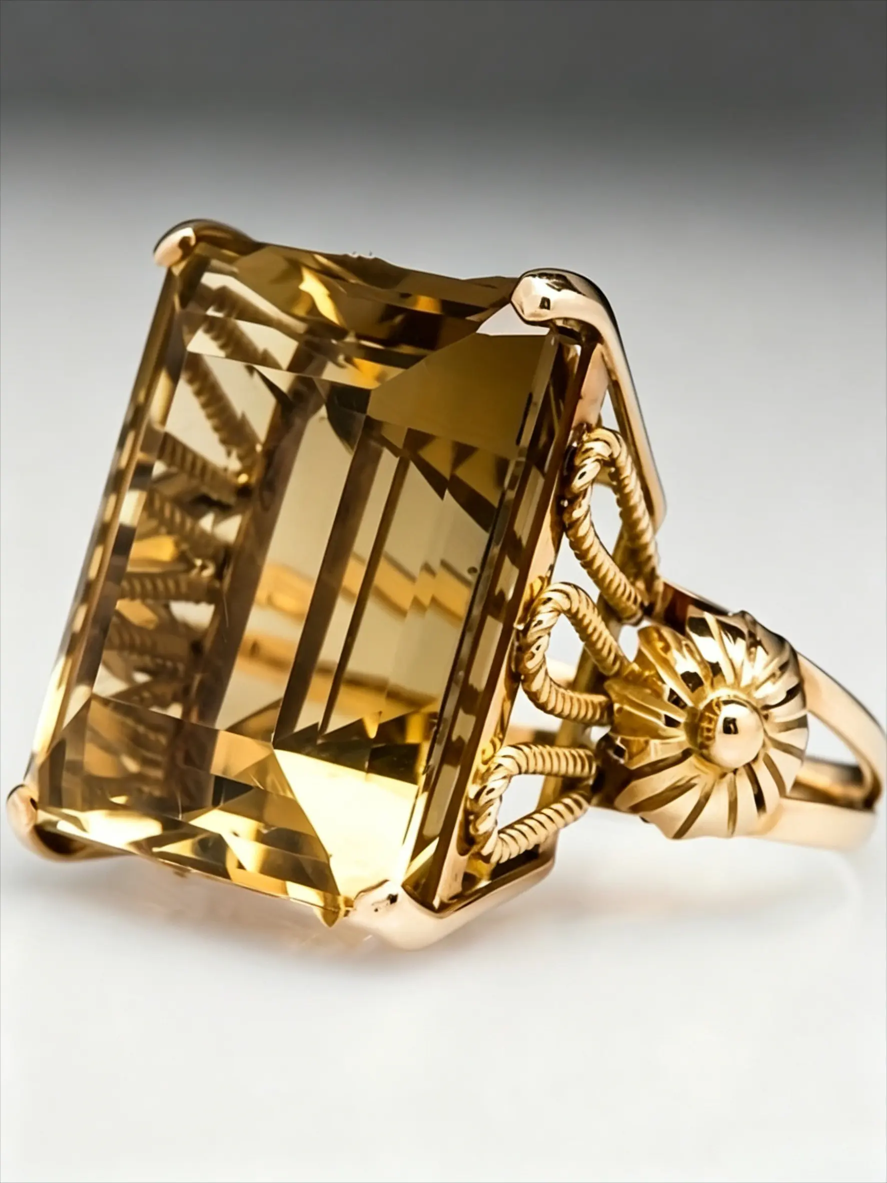 1 Piece Stylish Geometric Square-Cut Champagne-Colored Zirconia Ring for Women—Fashion Engagement Rings, Simple and Elegant, Perfect for Weddings, Engagements, and Various Occasions