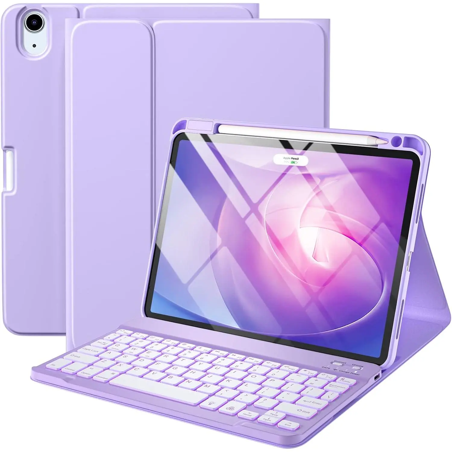 Keyboard Case Compatible with iPad Air 11-inch/Air 5th 4th Generation Case with Keyboard-Backlit Detachable, Folio Keyboard Cover with Pencil Holder for Air 11" M4/M3/M2, Air 5/Air 4 ()