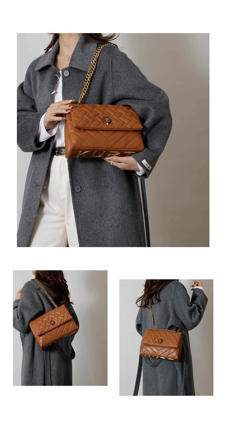 Women's Bag with Unique Quilted Embroidery, Eagle Head Flap Letter Square Bag, Single Shoulder Crossbody Bag for Women