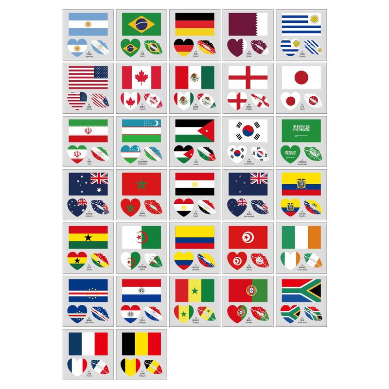 A small gift is included with your order2026 New Design USA, Canada, and Mexico World Cup Flag Temporary Tattoos, Football Match and Sports Event Water Transfer Face Stickers