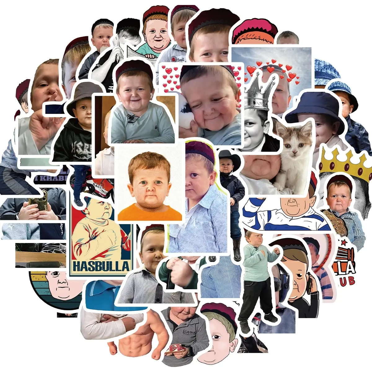 Funny Meme Sticker, 50pcs/set Cute Funny Face Decals for Adult, Vinyl Waterproof Sticker for Laptop, Phone, Hard Hat, Skateboard, Scrapbooking