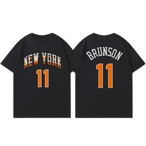 Summer Playoff New York Brunson Towns Jersey Short-sleeved City Jersey American Basketball Jersey Half-sleeved Cotton T-shirt