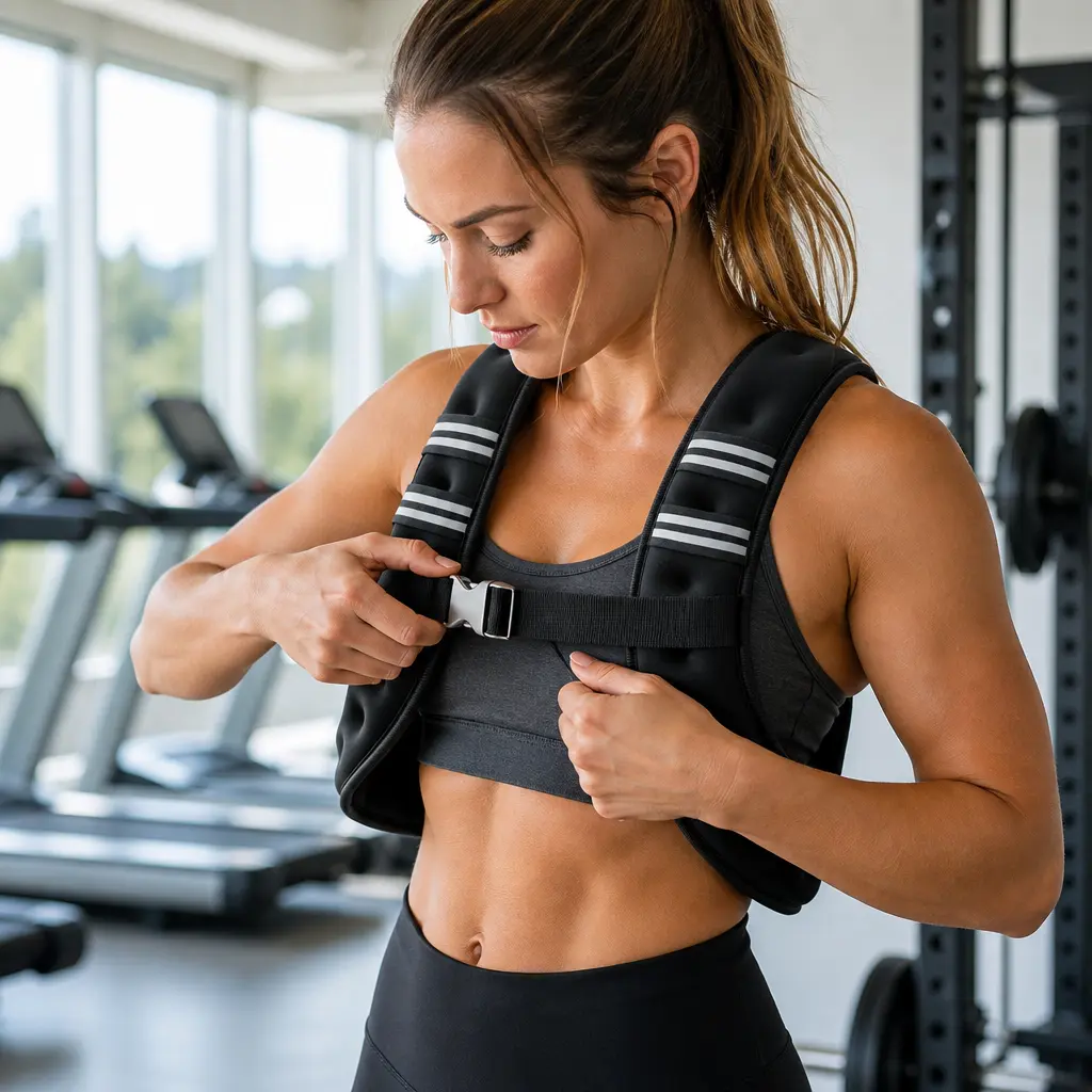Weighted Vest, 6 lbs Body Weight Vest for Men Women, with Reflective Stripe, Adjustable Buckle, Workout Equipment for Strength Training, Running, Jogging, Fitness, Muscle Building, Weight Loss On-Site
