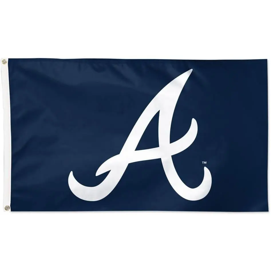WinCraft Atlanta Braves 3x5 Team Flag, Navy, Fade-Resistant Weatherproof Polyester Banners with Metal Grommets, Lightweight for Decoration