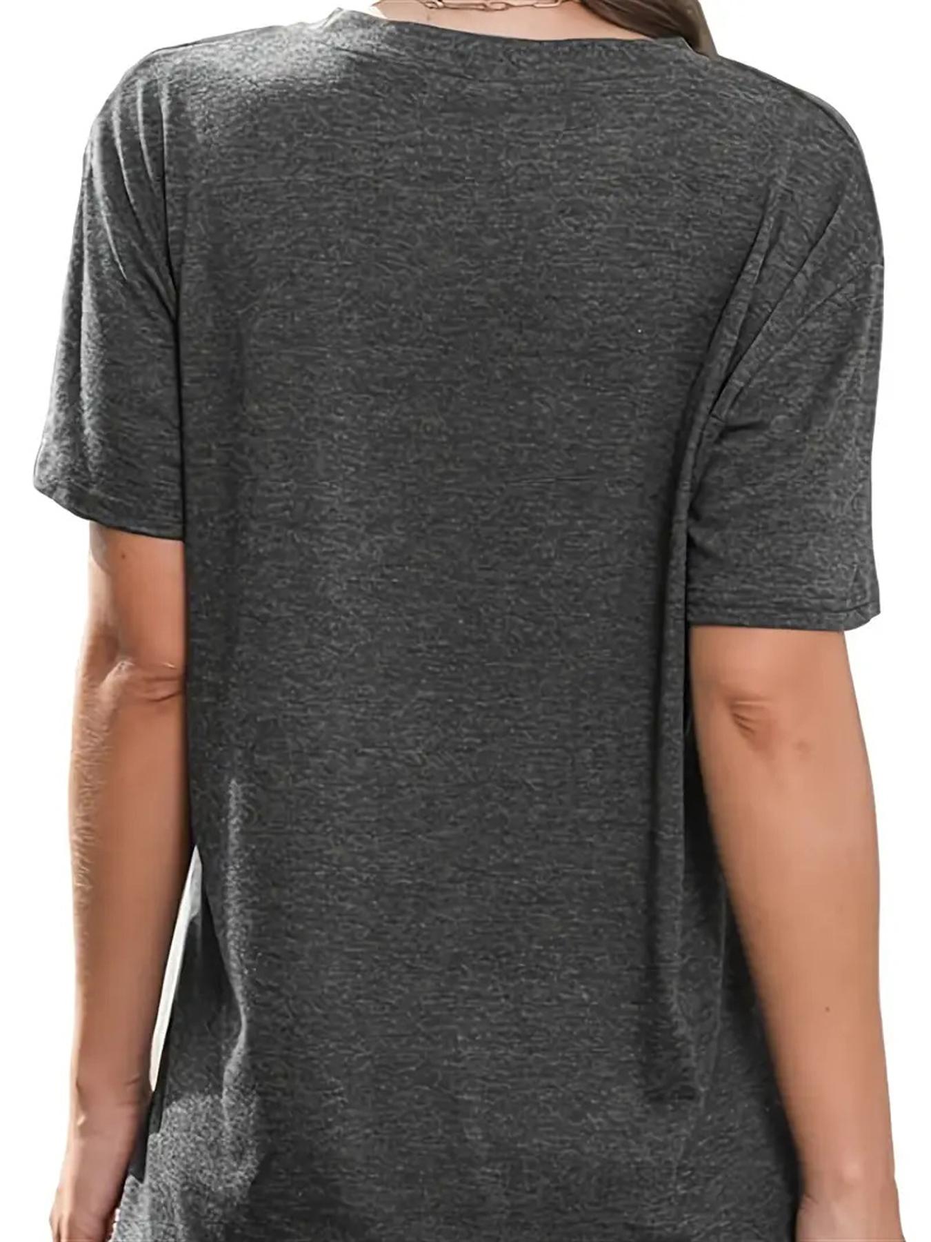 Women's American Flag & Fireworks Print Round Neck Tee, Casual Short Sleeve Crew Neck T-Shirt for Spring, Fashion Women's Top for Daily Wear, Casual Comfy Tee