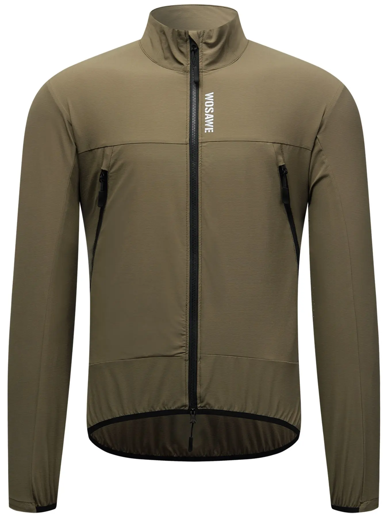 WOSAWE Windproof Cycling Jacket - Water-Repellent & Breathable Mesh with Reflective Safety & Zipper Pockets