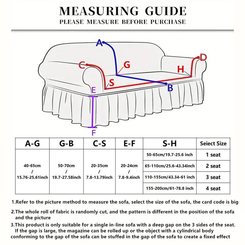 Sunflower Print Sofa Cover, 1 Count Jacquard Elastic Couch Cover with Skirt Edge, Dustproof Sofa Cover for Home Living Room, Valentine's Day Gift, Sofa Couch Cover